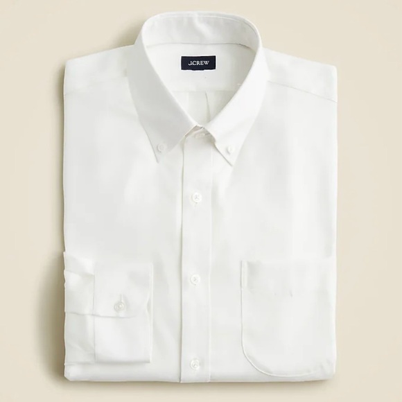 NWT J. Crew Bowery Wrinkle-free Dress Shirt Point Collar White Wf Stretch - Picture 1 of 5